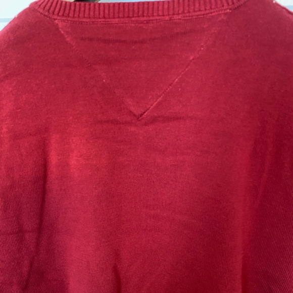 Tommy Hilfiger Men's V-Neck Red and Gray Sweater - Picture 5 of 5